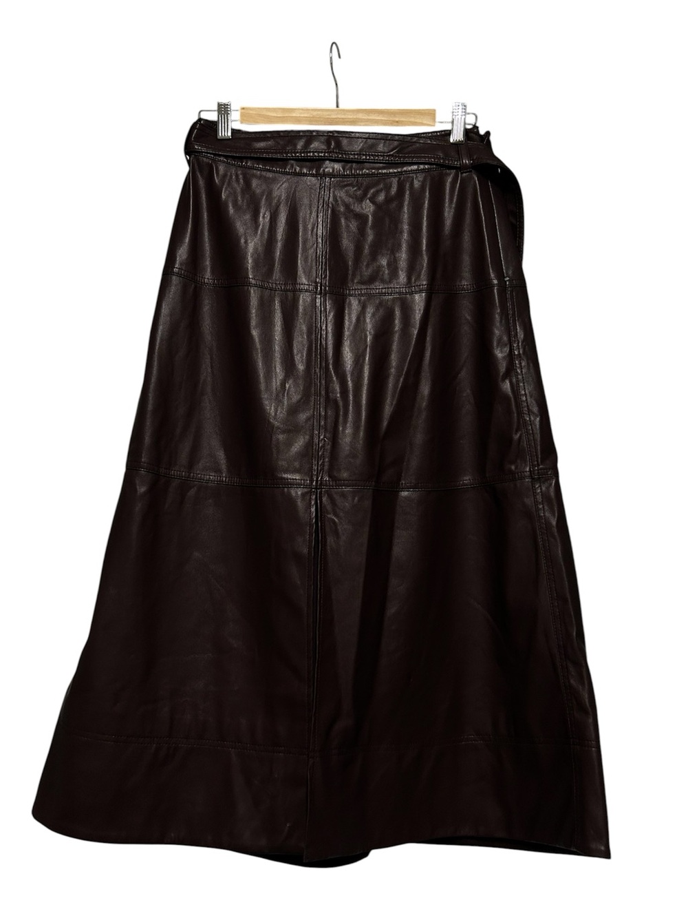 Tanya Taylor brown faux leather skirt